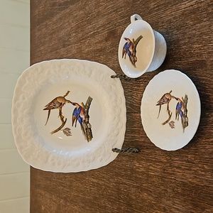 Alfred Meakin England Passenger Pigeon #62 Square Luncheon Plate, Cup and Saucer